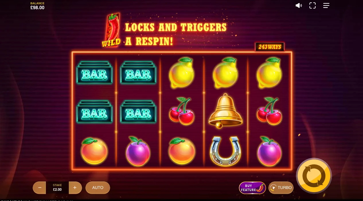 Wild Hot Chilli Reels 2 - Expanding Wild Feature with Full Reel Wilds and Respins